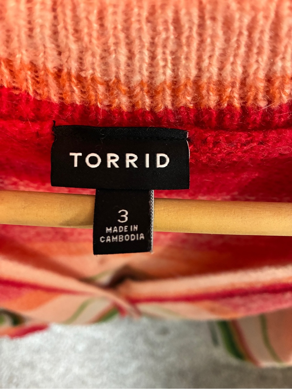 torrid Multicolor Striped Button-Front Cardigan - Picture 3 of 3